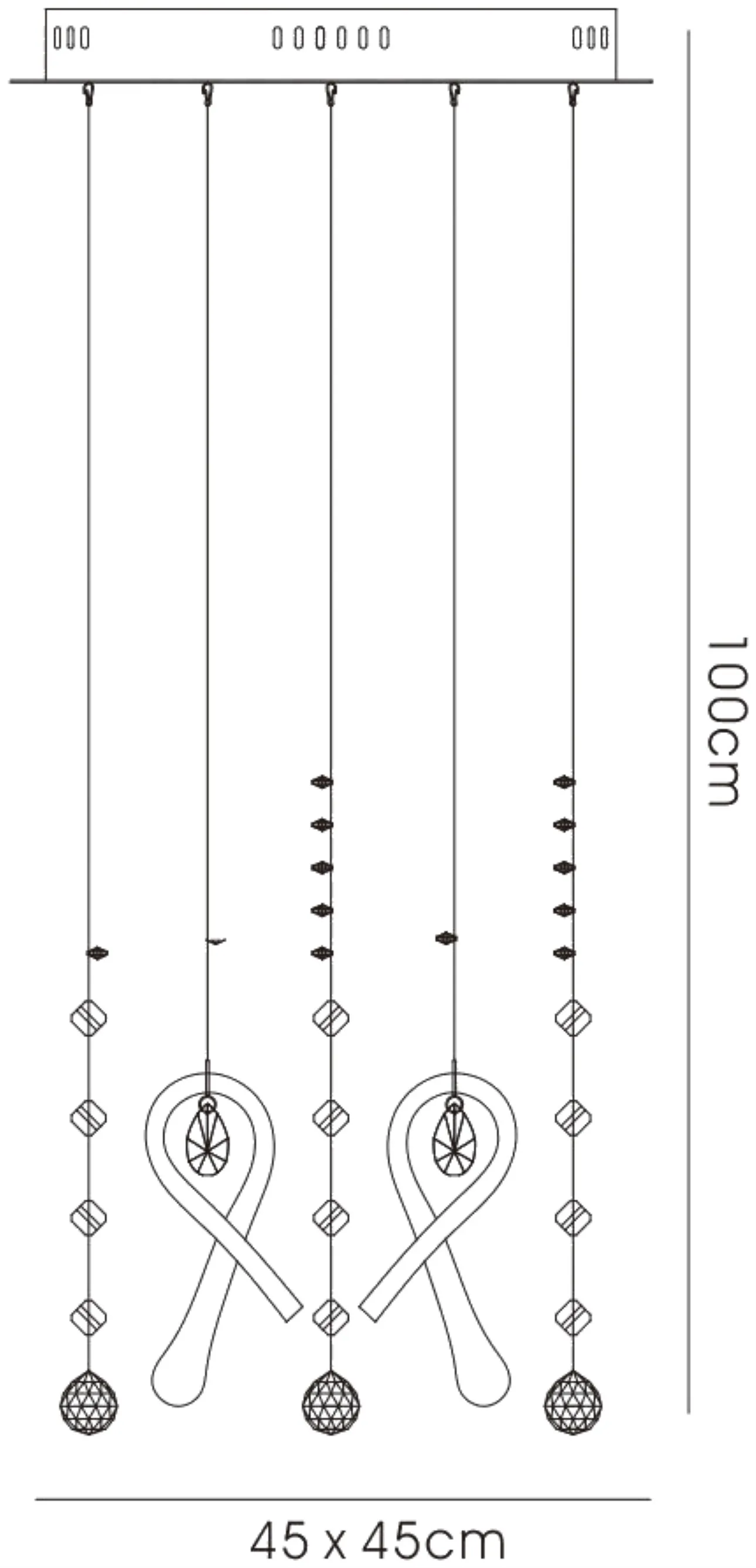 IL50404  Class Crystal Pendant 10 Light